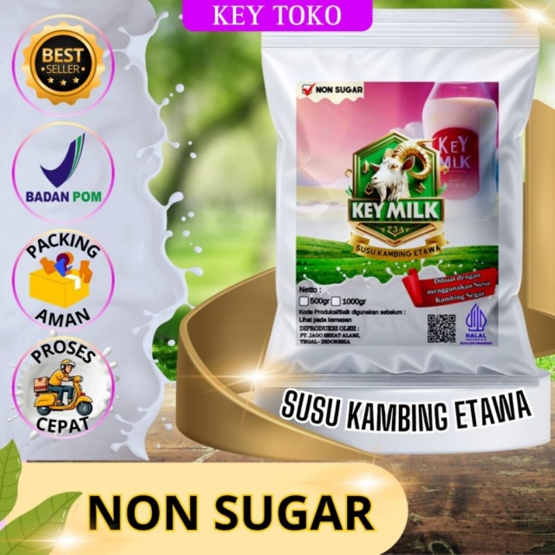 

Susu Kambing Etawa 1kg Kemasan Almunium Foil Key Milk