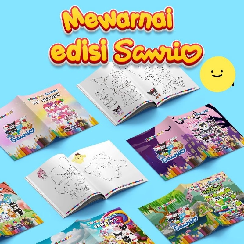 

Buku Mewarnai Anak edisi Sanrio / Kuromi / Hewan / Buah