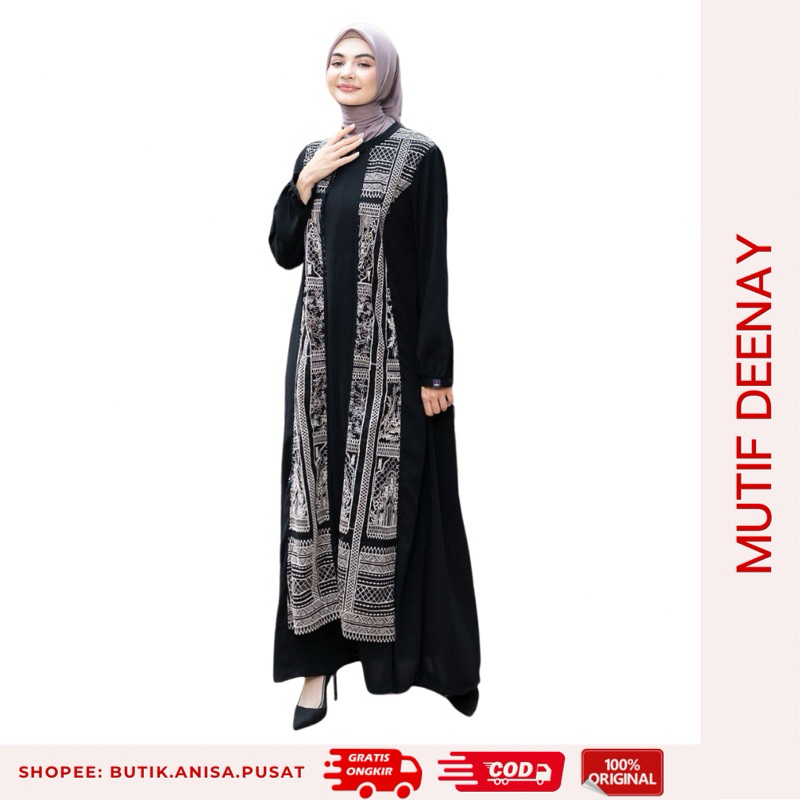 MUTIF GAMIS DEENAY JETBLACK GOLD Busana Wanita Muslimah