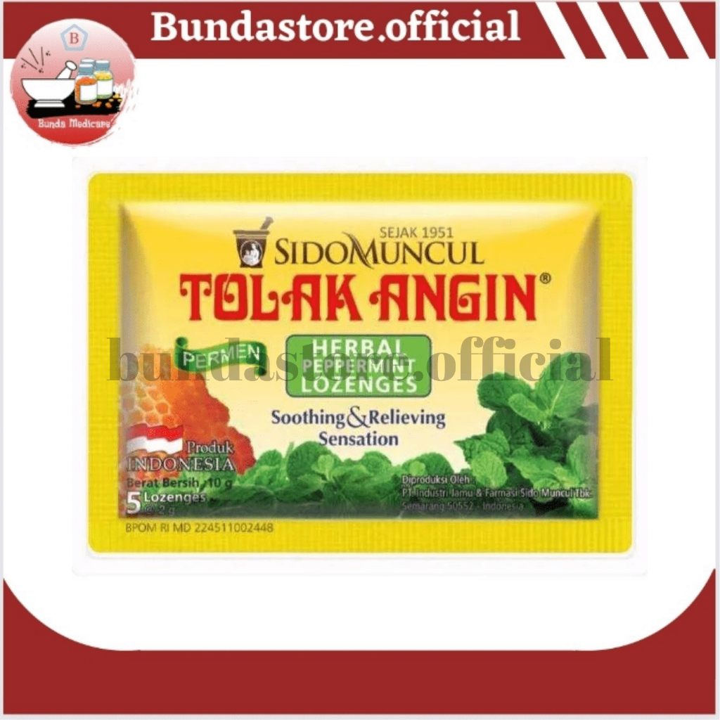 

Tolak Angin PERMEN - (Sachet ISI 5 Pcs) - Permen Herbal Pelega Tenggorokan