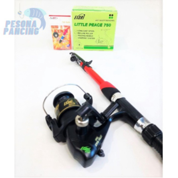 Set Pancing Antena Japan Next Extro/Joran Audrey 150Cm+REEL EXORI LITTE PEACE Dengan 8 BB Trandy