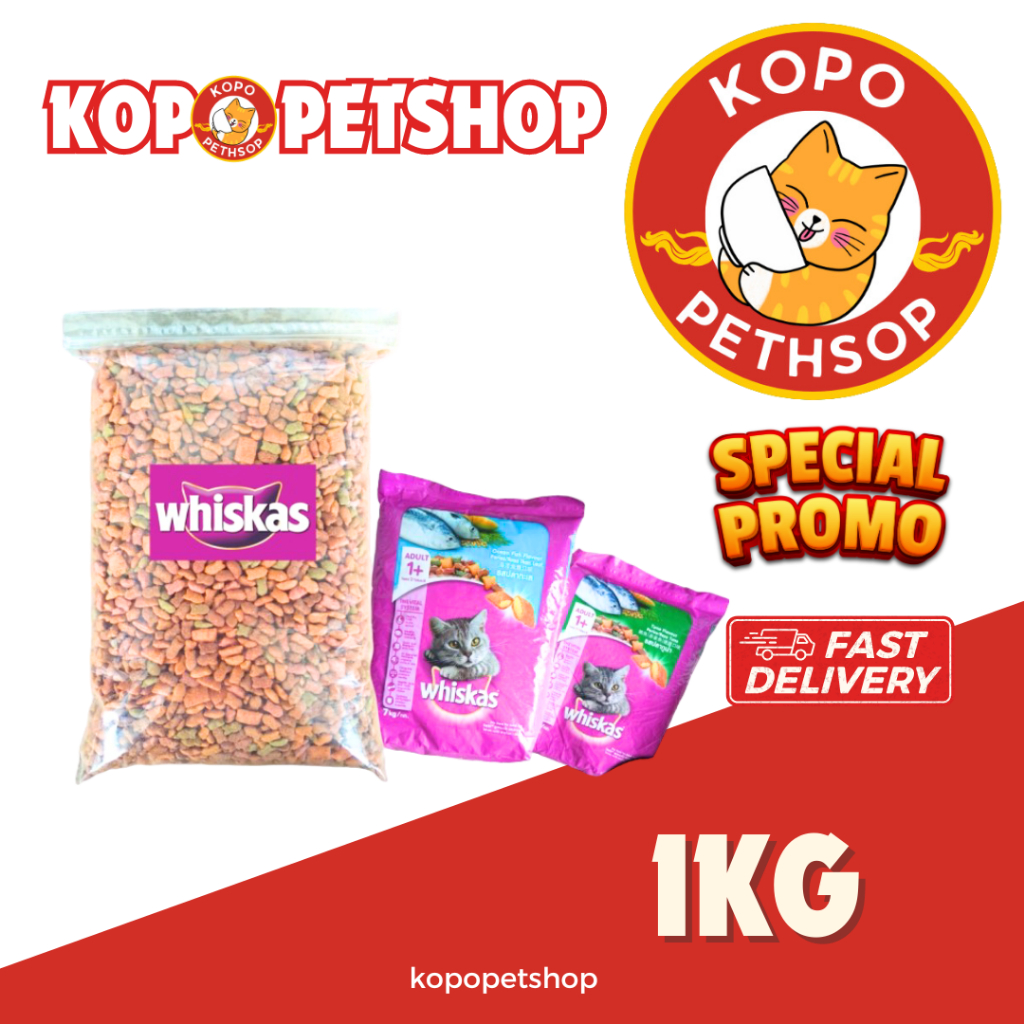 whiskas repack 1kg makanan kucing kering whiskas