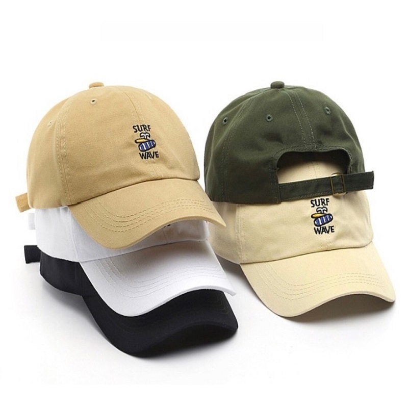 Trendy Topi Baseball Pria keren Model Korea Style Bordir Surf Wave Terkeren