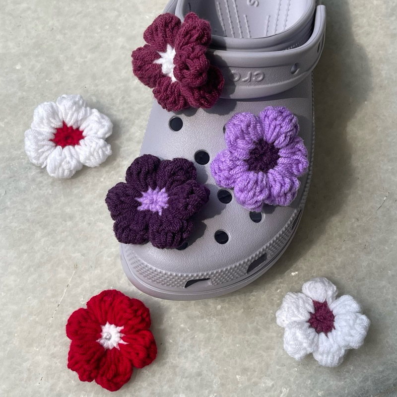 Jibbitz Crocs Accessory Flower Knit / Aksesoris Crocs Bunga Rajut [Handmade]