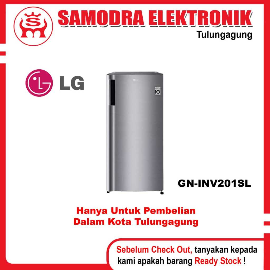 Kulkas LG GN-INV201SL | Kulkas 1 Pintu Smart Inverter Compressor