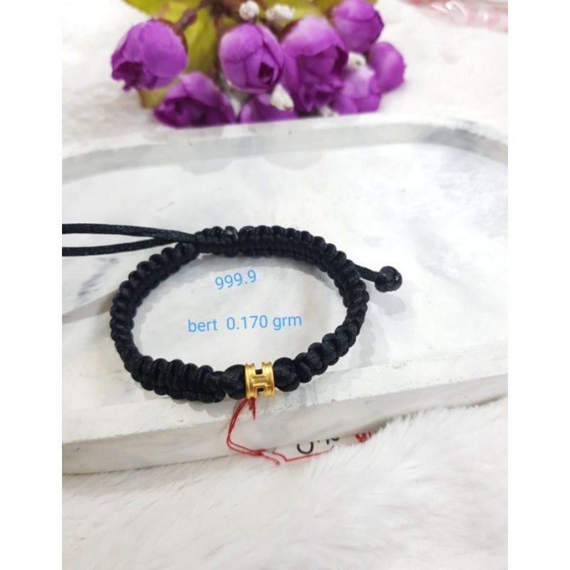 Gelang emas 24k huruf H