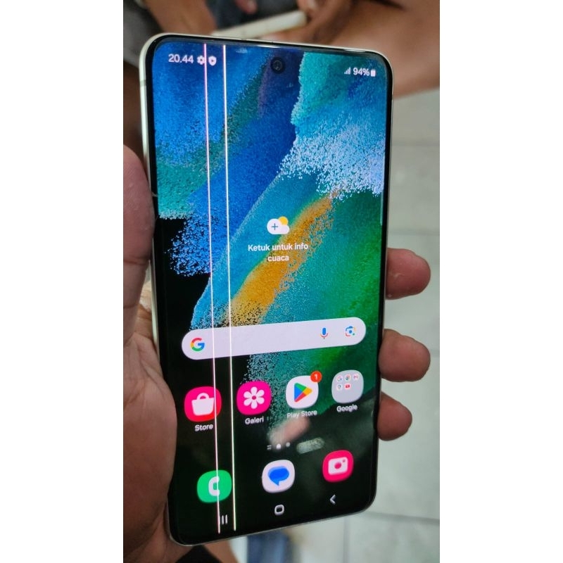 lcd samsung s21 fe ori copotan - plus frame - s21fe - original cabutan bawaan - minus