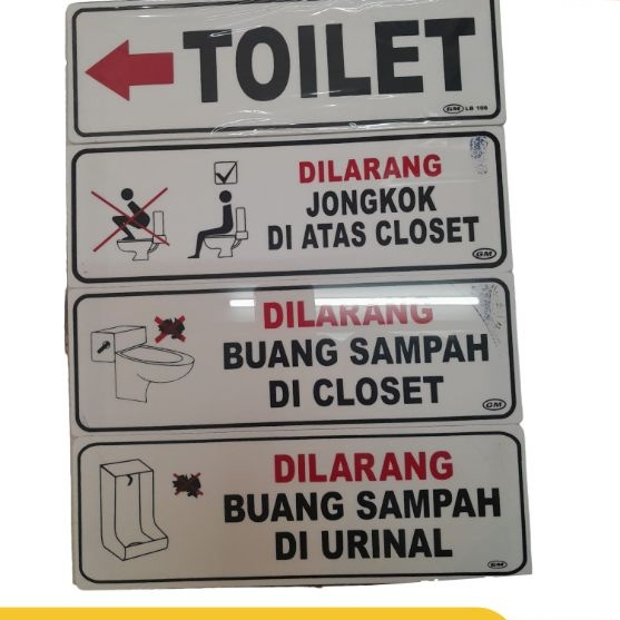 

GM Label Akilik PART 3 Besar Berperekat | Toilet | Dilarang Jongkok Di Atas Closet || Dilarang Buang Sampah Di Closet || Dilarang Buang Sampah Di Urinal