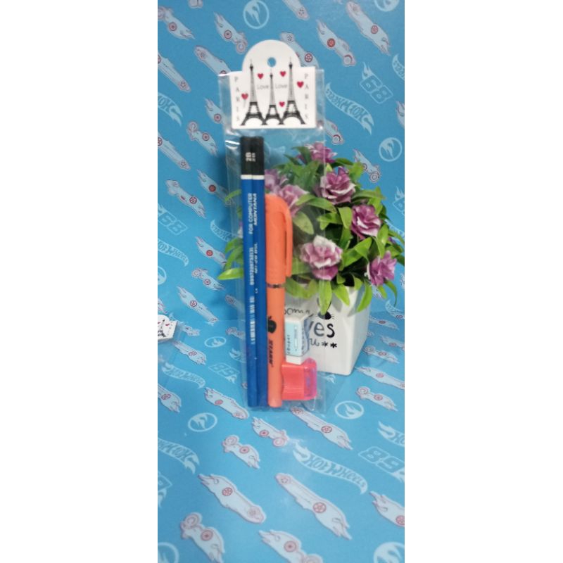 

pensil satu penghapus pen pensil serutan