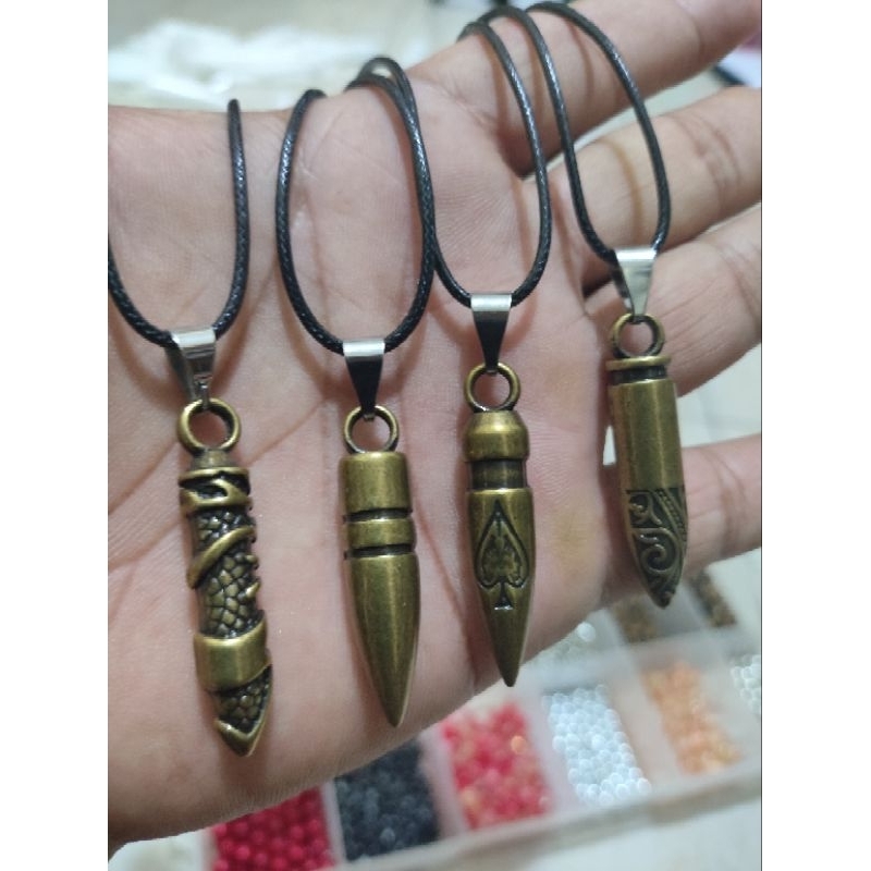 KALUNG PELURU GOLD MOTIF TALI HITAM KUAT KILAT KEREN