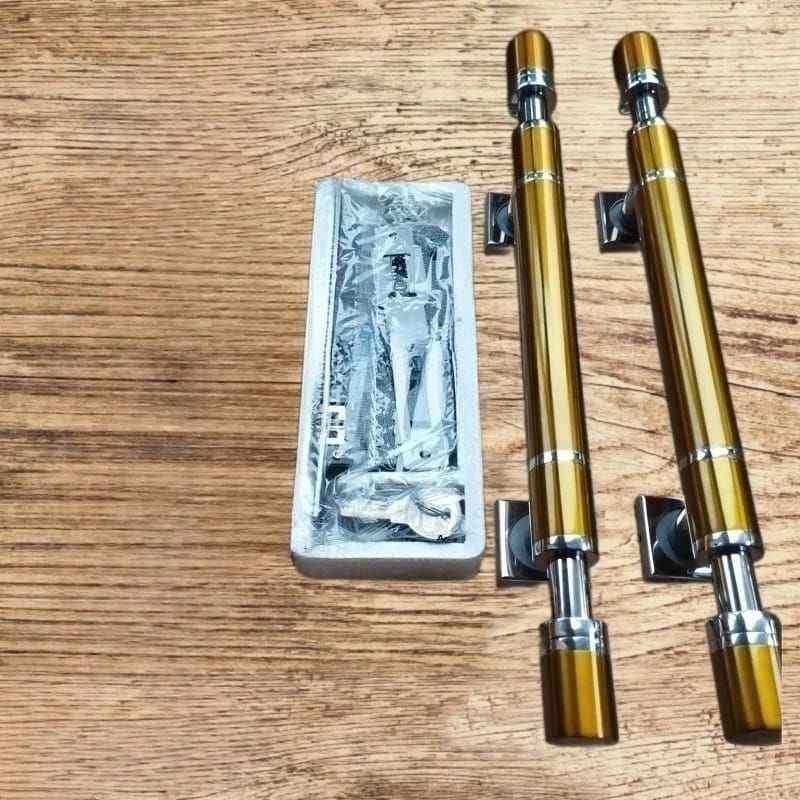 Hendle/gagang pintu rumah set body 1set isi (2pcs+kunci) ukuran 45cm bahan stenlis anti karat
