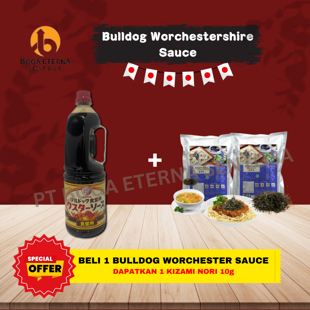 

BULLDOG WORCHESTERSHIRE SAUCE 1.8 L/ SAUS INGRRIS (BUY 1 GET 1 KIZAMI NORI)