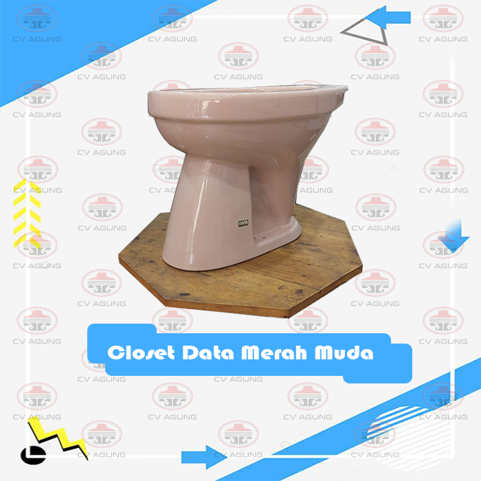 CLOSET DUDUK SIRAM MEREK DATA WARNA MERAH MUDA / PINK