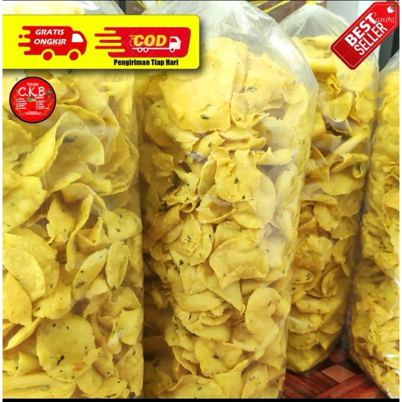 

1kg comring kcimpring singkong daun bawang renyah gurih snack enak