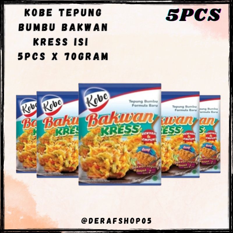 

Kobe Tepung Bumbu Bakwan kress Isi 5pcs x 70gram