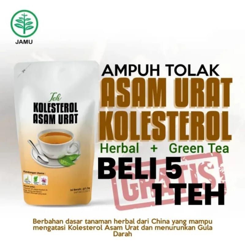 

TEH KOLESTEROL ASAM URAT Beli 5 gratis 1!! Teh RacikHerbal Ramuan Cina