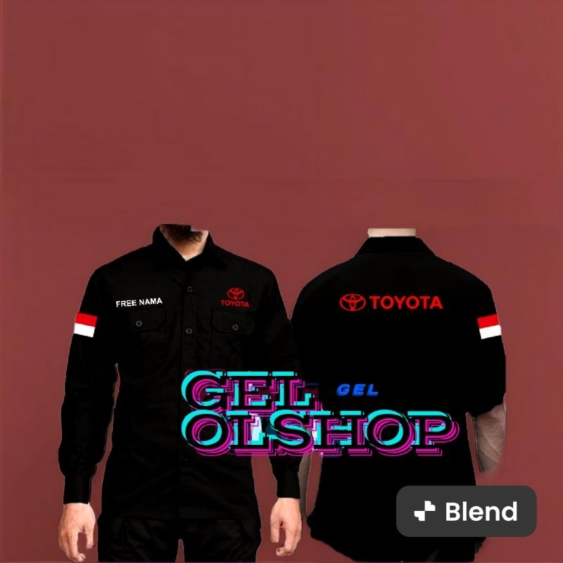 KEMEJA TOYOTA  BAJU TOYOTA BORDIR LENGAN PANJANG FULL BORDIR