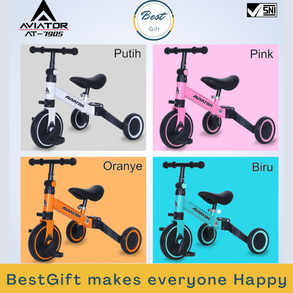 AVIATOR AT-7905 /AT-7906 MUSIC//ET-5511//ET-2103 SEPEDA ANAK RODA TIGA MULTIFUNGSI