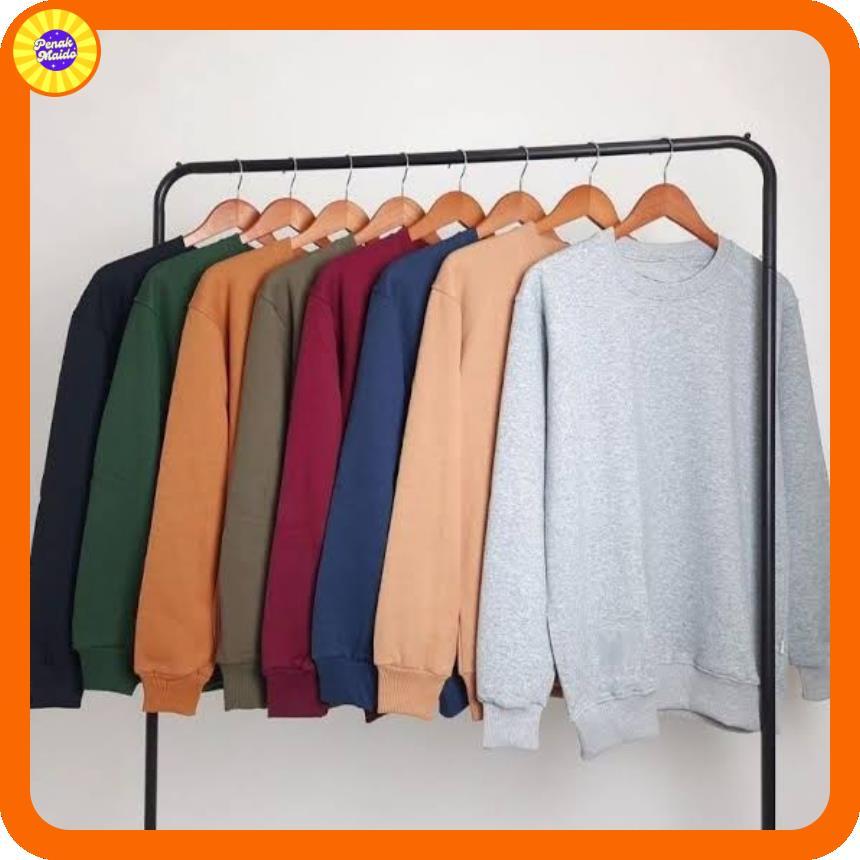 SWEATER POLOS UKURAN OVERSIZE M-XXL  CREWNECK PREMIUM POLOS UNISEX PRIA BASIC NON RAJUT