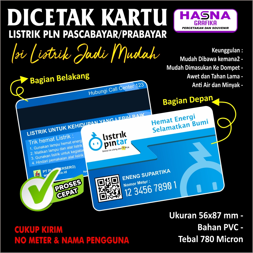 

cetak ulang kartu listrik PLN hilang atau rusak / nomor meteran listrik / SEHARI JADI
