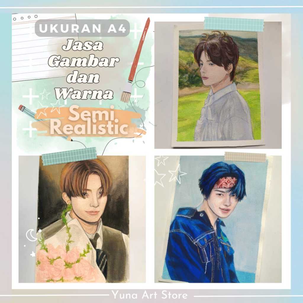 

Art Commissions ukuran A4, Semi Realistic (Colored)