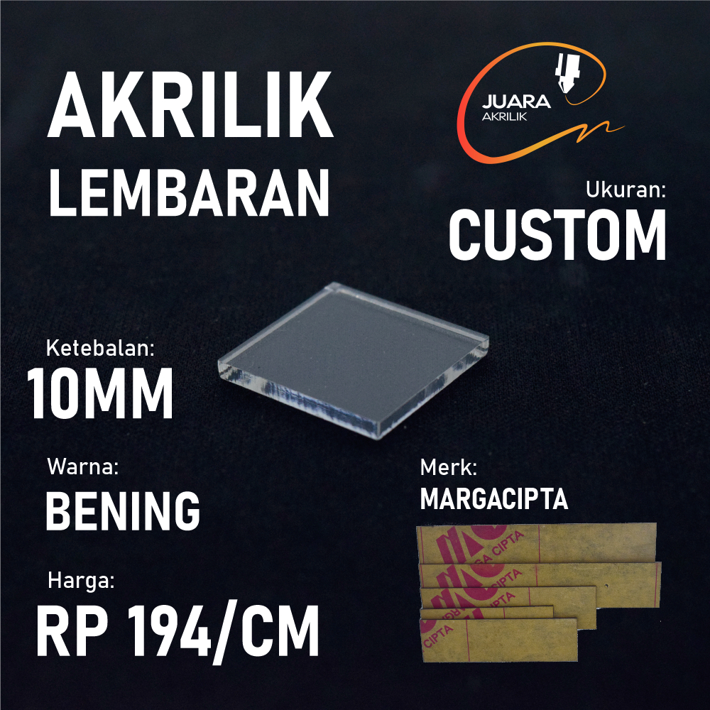 Akrilik Lembaran 10mm Costum | BENING