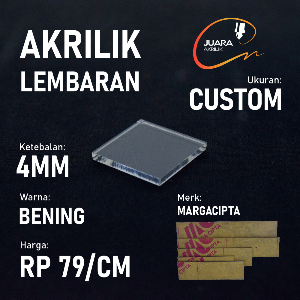 Akrilik Lembaran 4mm Costum | BENING