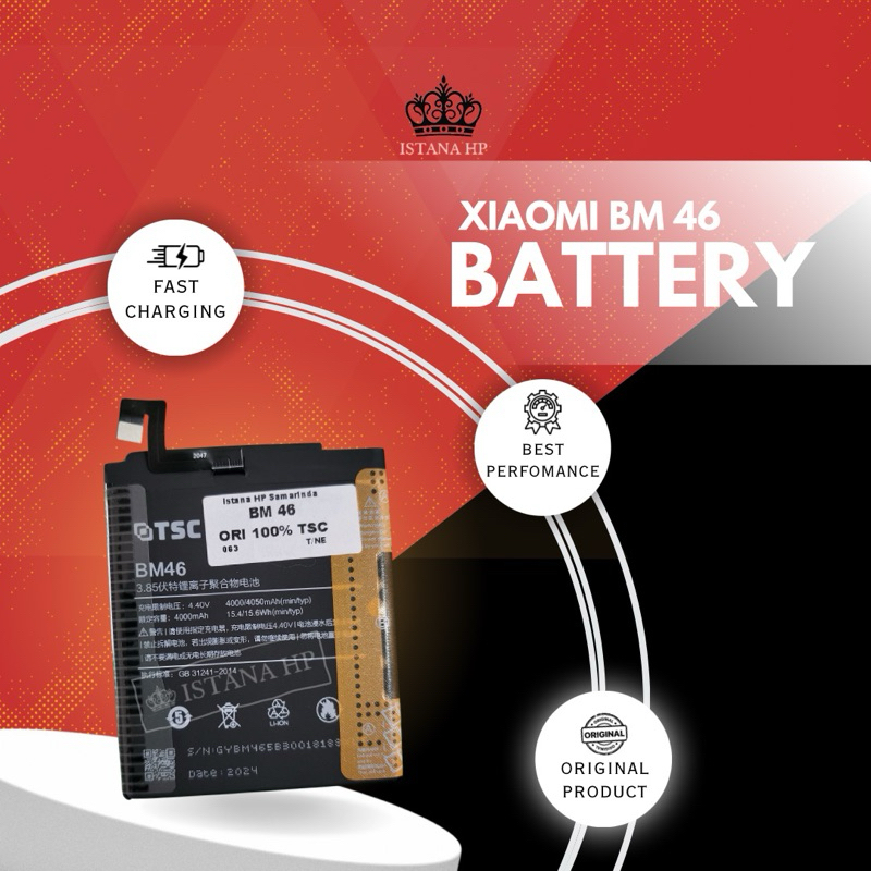 Baterai Xiaomi BM 46/Redmi Note 3/Redmi Note 3 Pro ORI OEM