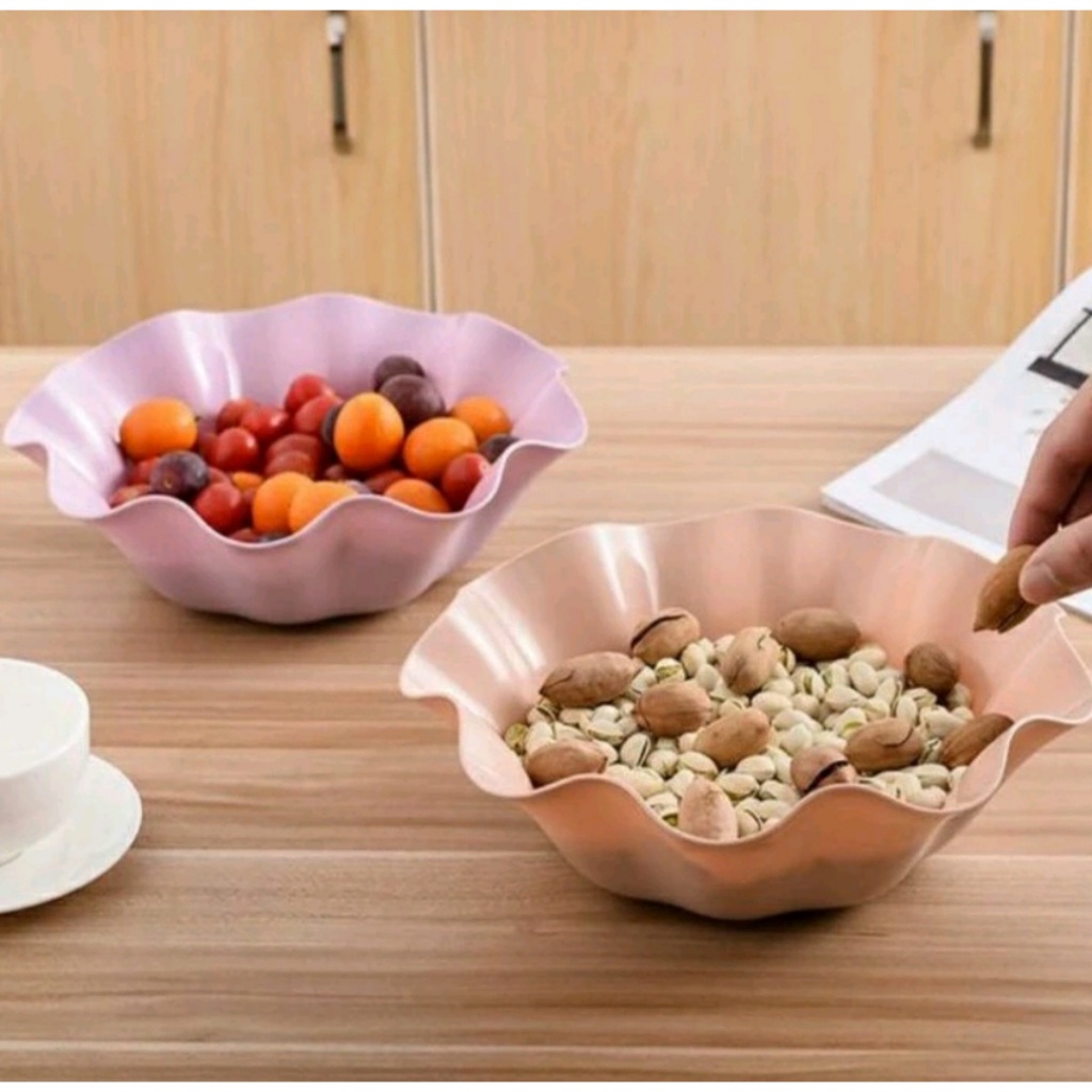 Piring Mangkok Makanan Bentuk Mutiara Kerang Mangkuk Jerami Serbaguna