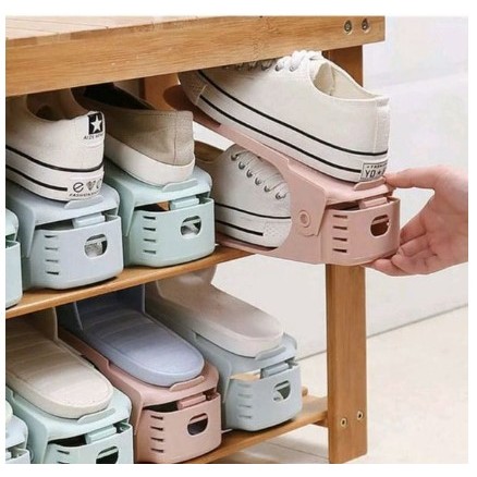 TKKH TEMPAT SEPATU KECIL 1 PASANG BOLAK BALIK RAK SEPATU KECIL RAK SUSUN SEPATU PLASTIK WARNA WARNI