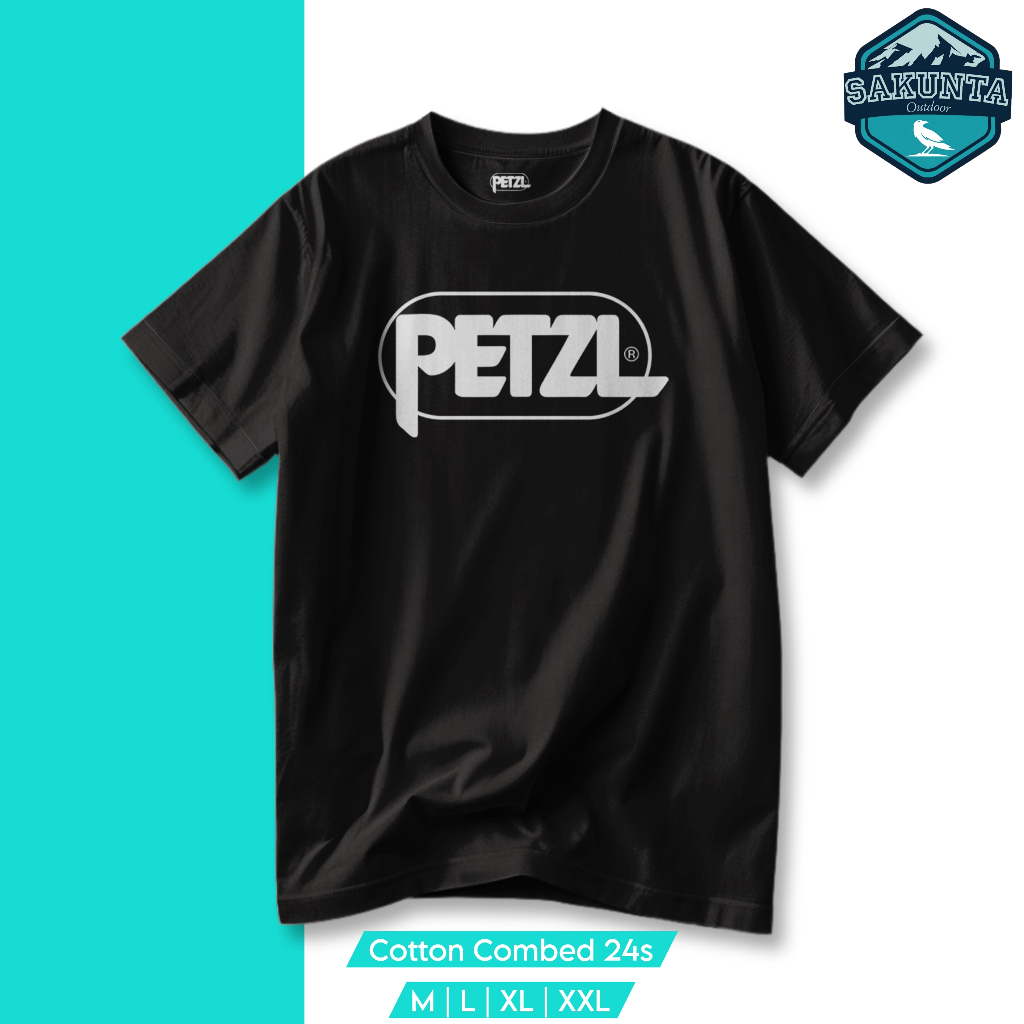 sakunta outdoor baju outdoor pria kaos pendaki gunung pria dan wanita petzl logo