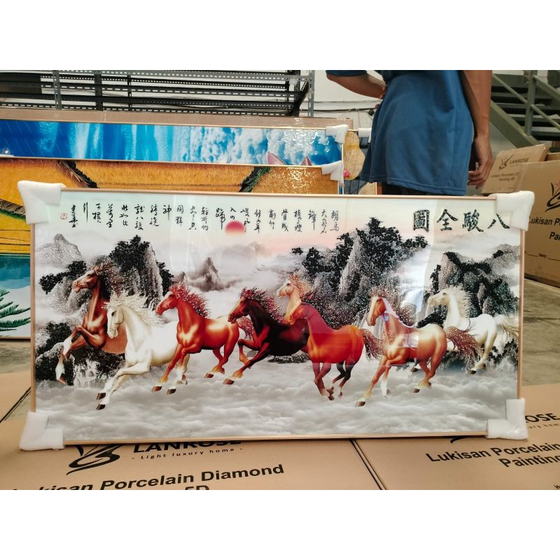 lukisan Porcelain Diamond 5d lukisan gambar kuda