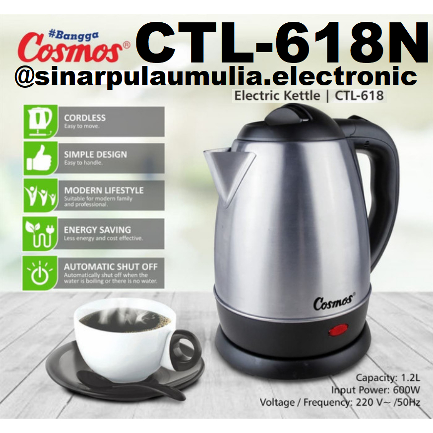 Cosmos CTL-618N Ketel Listrik 1.5 Liter - Teko Listrik Praktis