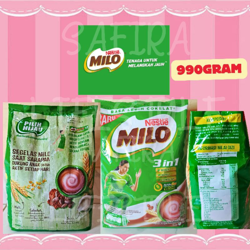 

MILO 3 IN 1 ACTIVE GO 990 GRAM