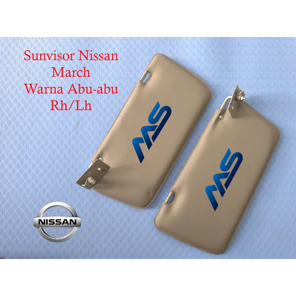 SUNVISOR KW + Cantolan - Sunvisor Nissan March - Warna Abu Abu (Pelindung Matahari)