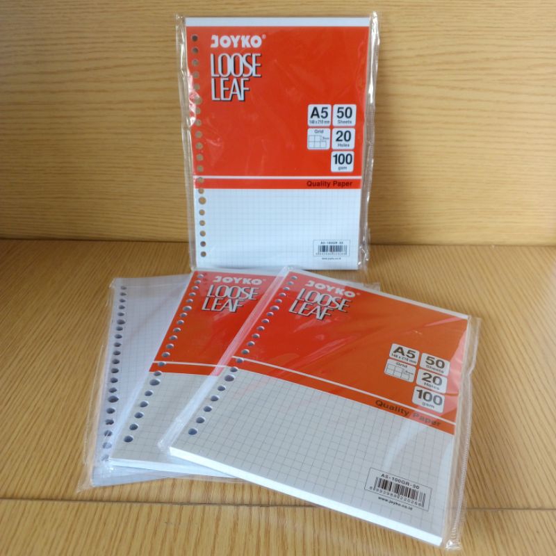 

Loose Leaf A5 Kotak isi 50 lbr