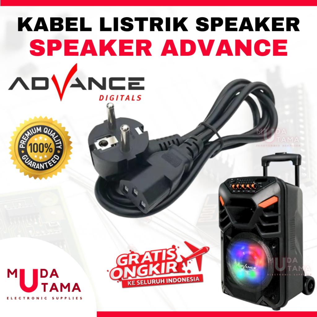 Kabel Listrik Speaker ADVANCE | Cok Kabel Speaker Aktif Bluetooth ADVANCE | Cok Listrik Speaker Blue