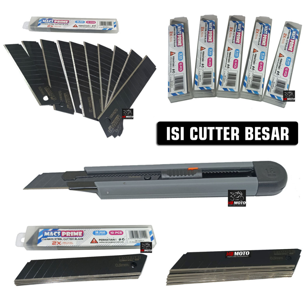 

1 Pack Isi 10 Pcs Isi Cutter MACS PRIME carbon steel baja karbon / Refill Cutter MACS Carbon Steel Cutter