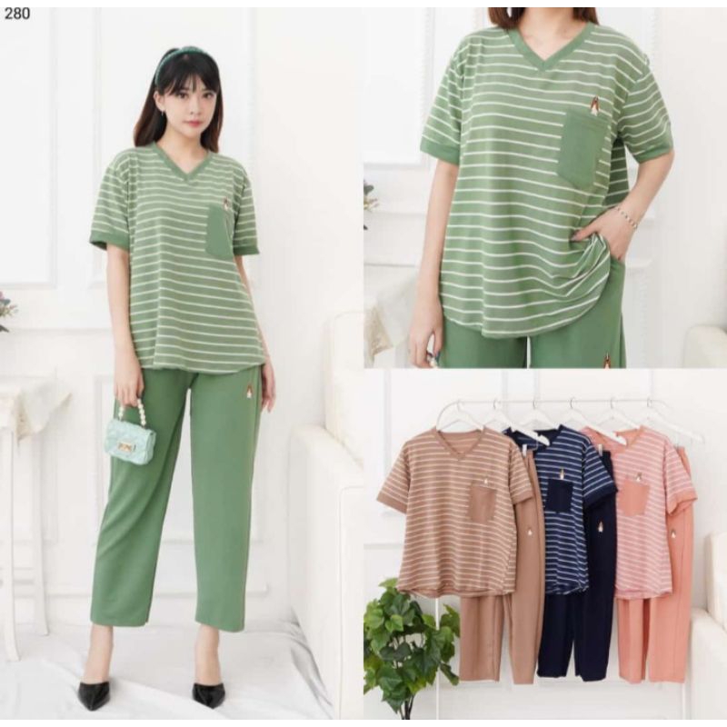 [BISA COD] SALE‼️ SET CP VNECK BABYTERRI GOLDEN BEE