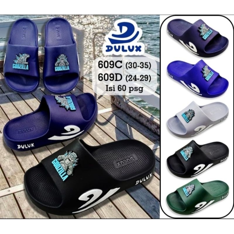 Sandal Slop Anak Laki-laki Karakter Godzilla Dulux 609D, 609C Size 24-35