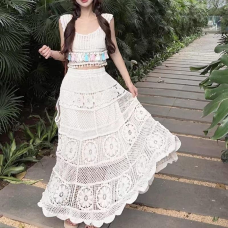 9888 Fashion Pakaian kostum Bawahan Rokpanjang maxiskirt rok panjang ngembang mekar megar katbol kat