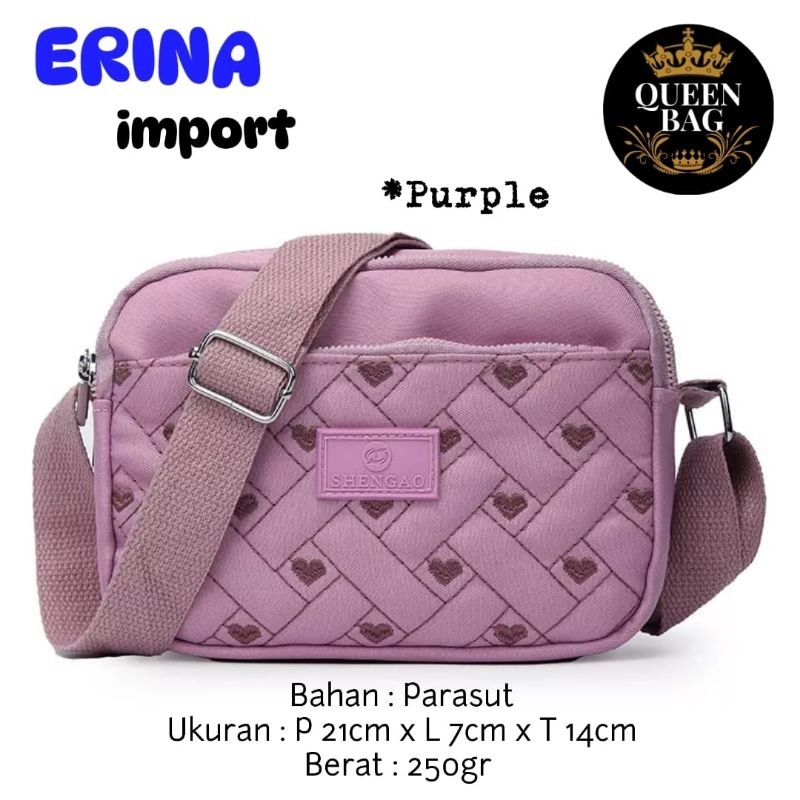 TAS SELEMPANG IMPORT WANITA BAHAN PARASUT ERINA