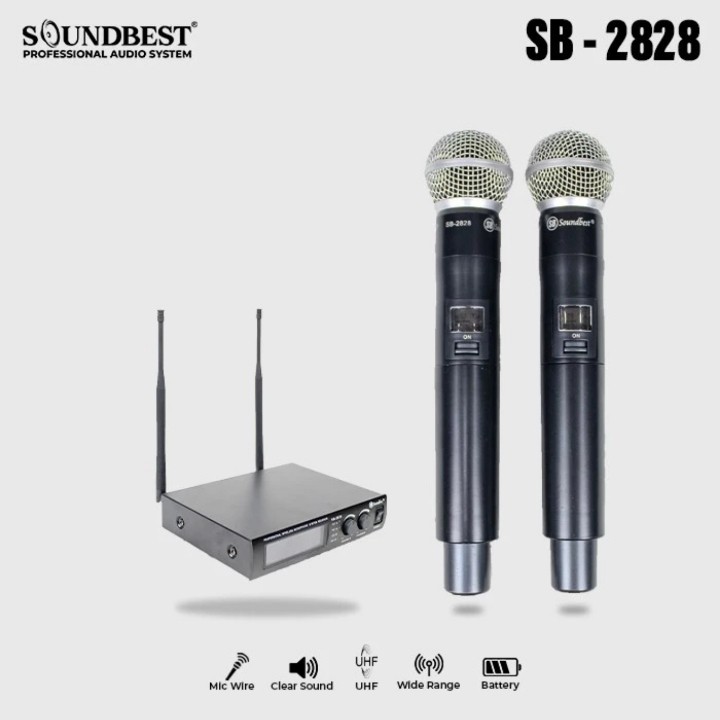 Mic Wireless Soundbest SB 2828 Microphone Handheld Soundbest SB2828