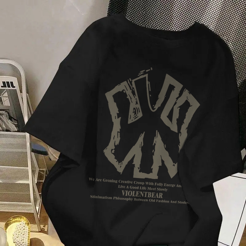 KOIKOO baju kaos oversize baju oversize wanita lengan 3/4 kaos oversize wanita kaos ny