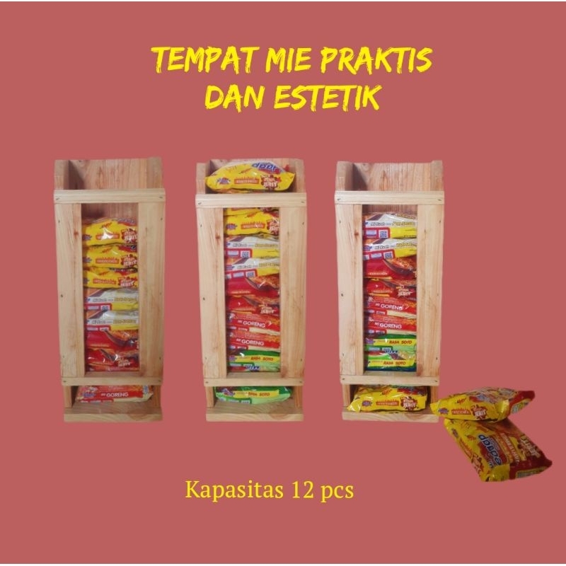 Rak Mie Instan Tempat Mie Instan Rak susun Warmindo kayu jati belanda
