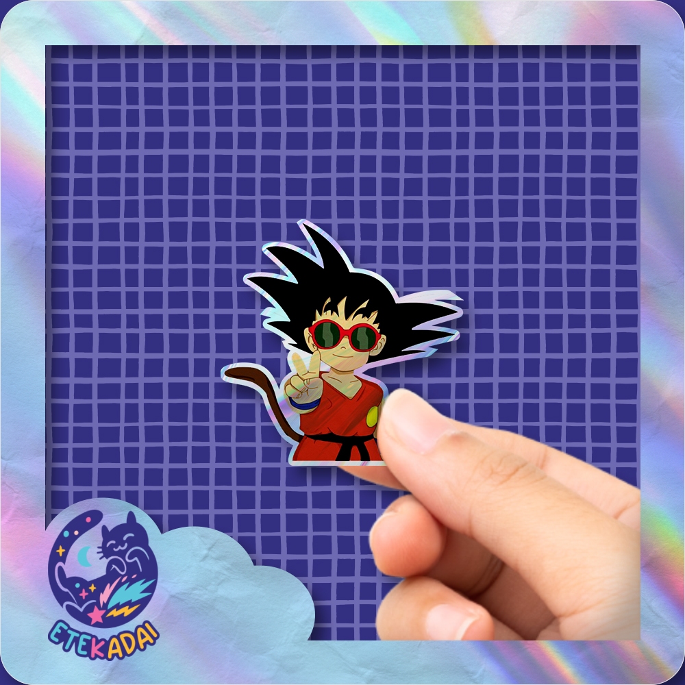 

Stiker Hologram Anime Dragon Ball Goku Peace