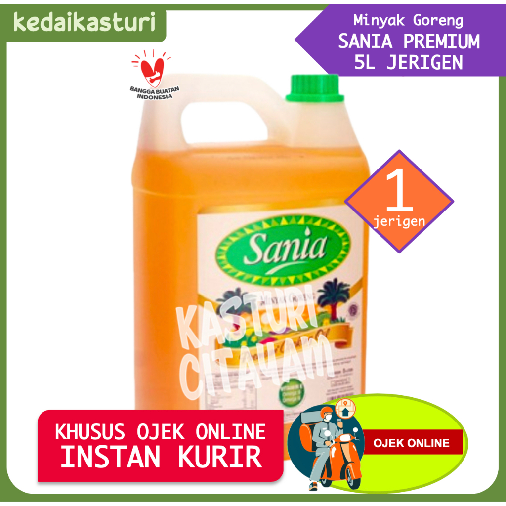 

Sania Premium 5 Liter Minyak Goreng Kurir Instan - 1 Jerigen
