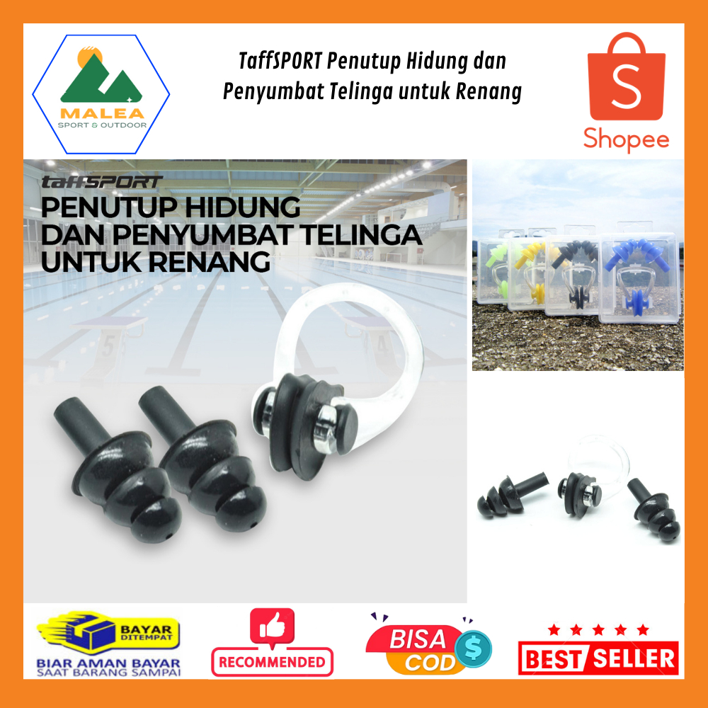 Penutup Hidung dan Penyumbat Telinga untuk Renang / Penutup Telinga Penjepit Hidung Renang Silikon