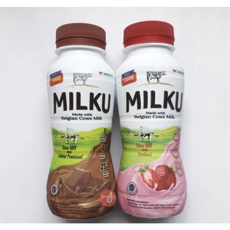 

Milku Milkku Susu UHT Premium Original Sapi Coklat Stroberi Strawberry Isi 12 Botol 200ml 1 Dus Pack Real Milk Belgian Cows Kemasan Full Cream Grosir Murah Untuk Parcel Hampers