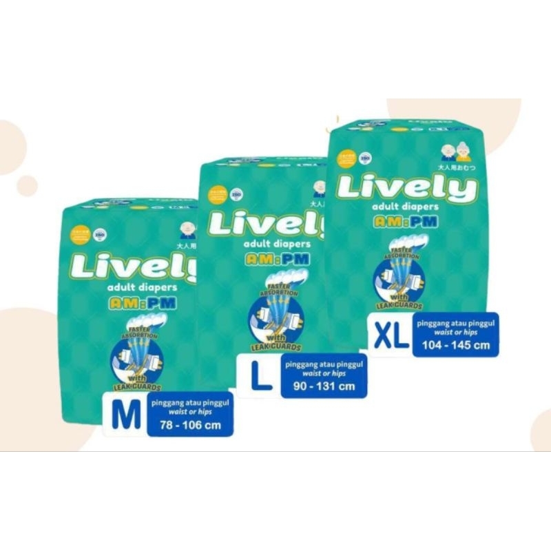 POPOK DEWASA PEREKAT LIVELY ADULT DIAPERS